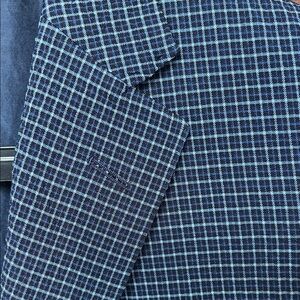 Samuelsohn Navy Checkered Blazer